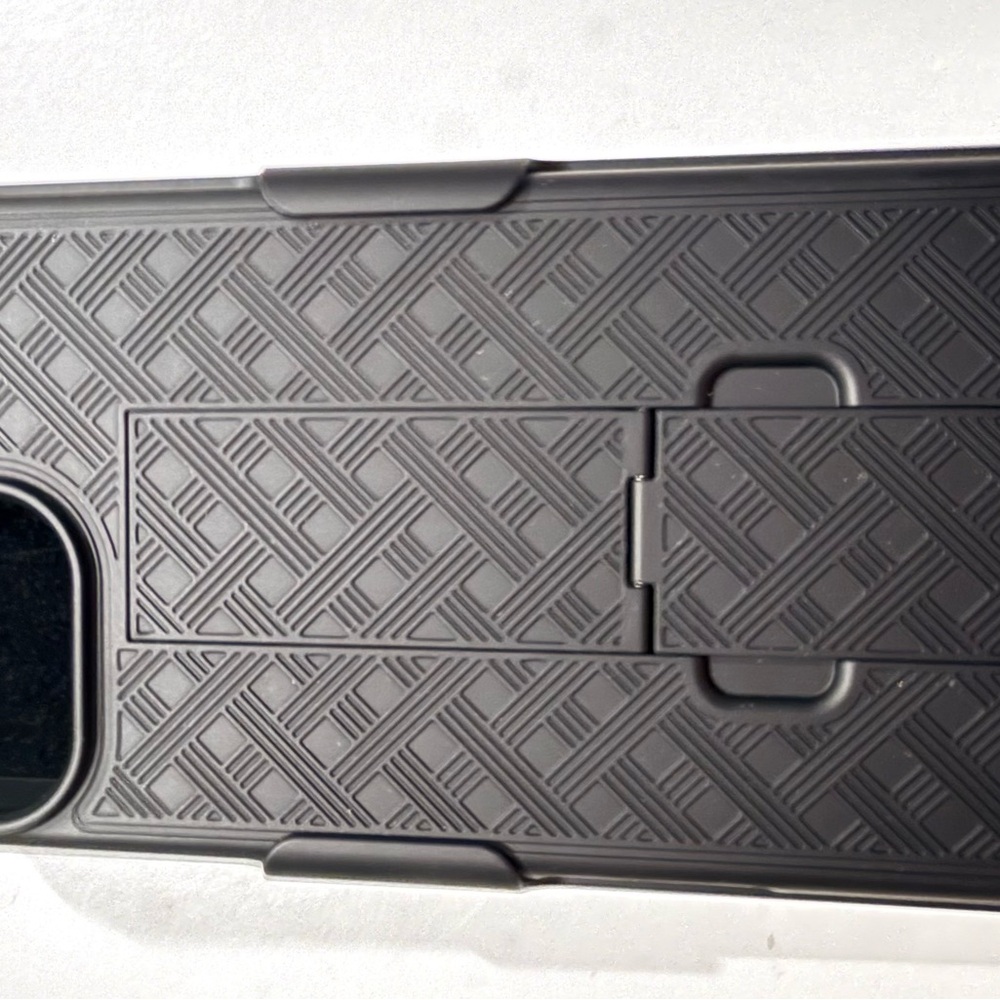 Black Textured Phone Case with Stand & Belt Clip Holster- iPhone 16 Pro Max